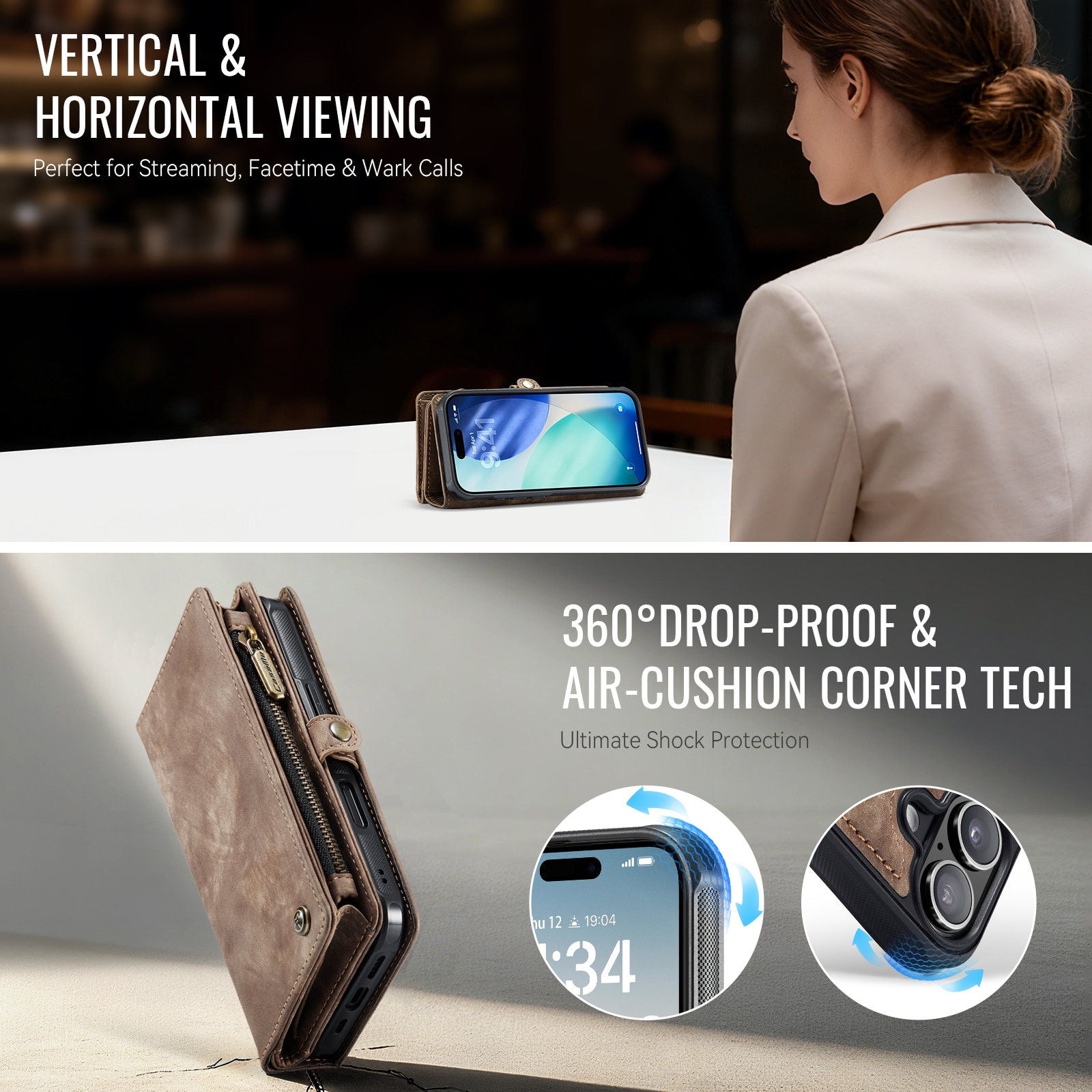 Multi-slot Suojakotelo iPhone 17 Ruskea