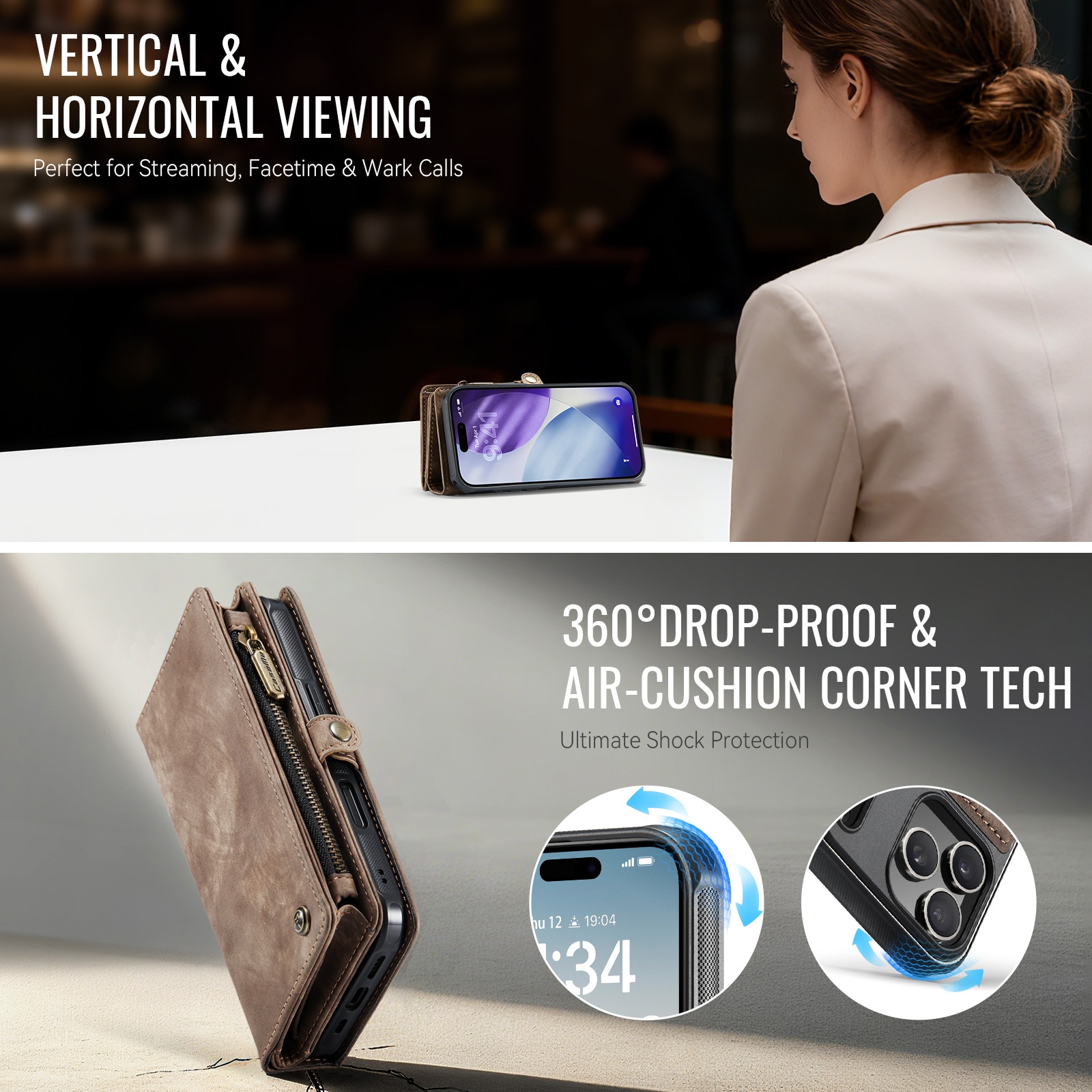 Multi-slot Suojakotelo iPhone 17 Pro Max Ruskea