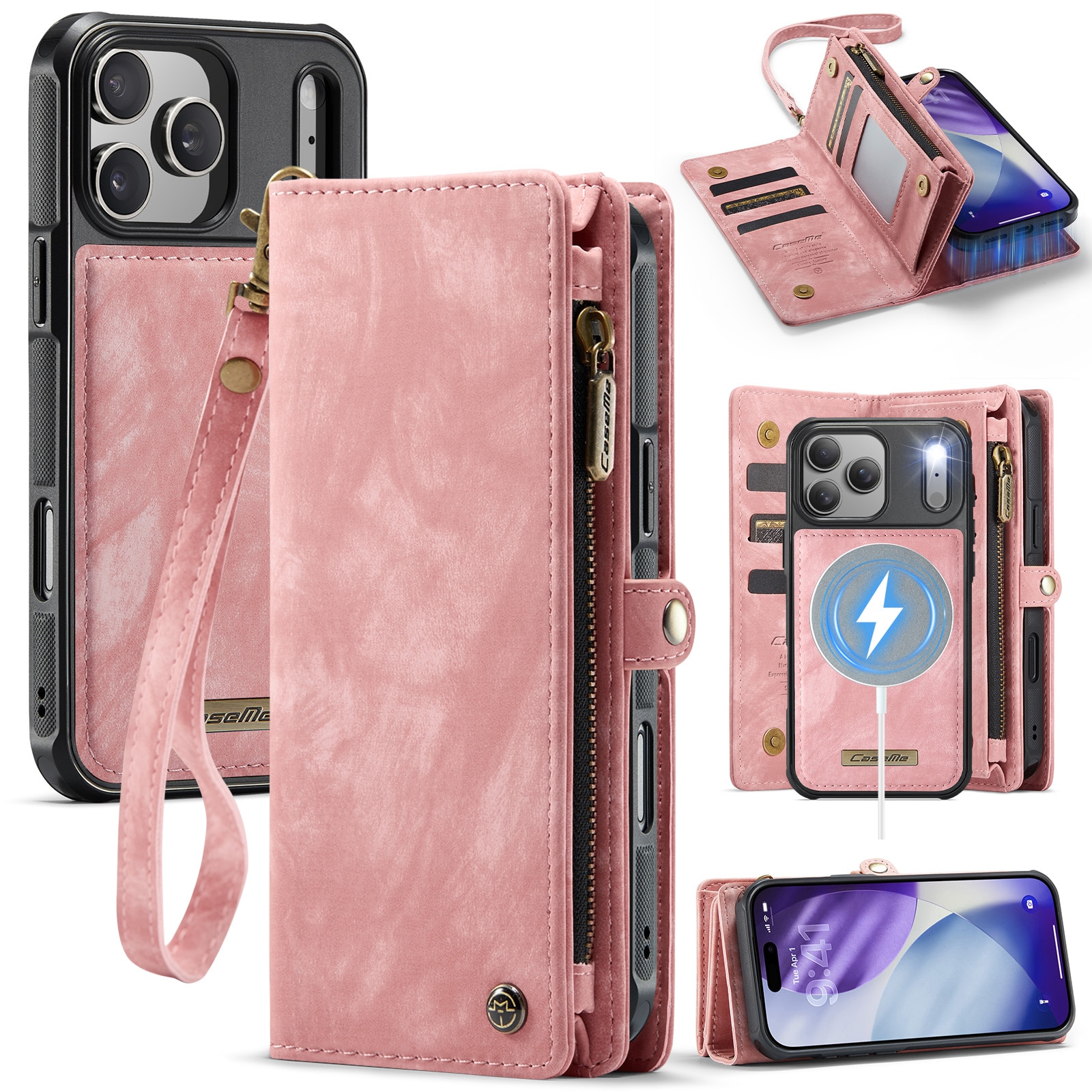 Multi-slot Suojakotelo iPhone 17 Pro Vaaleanpunainen