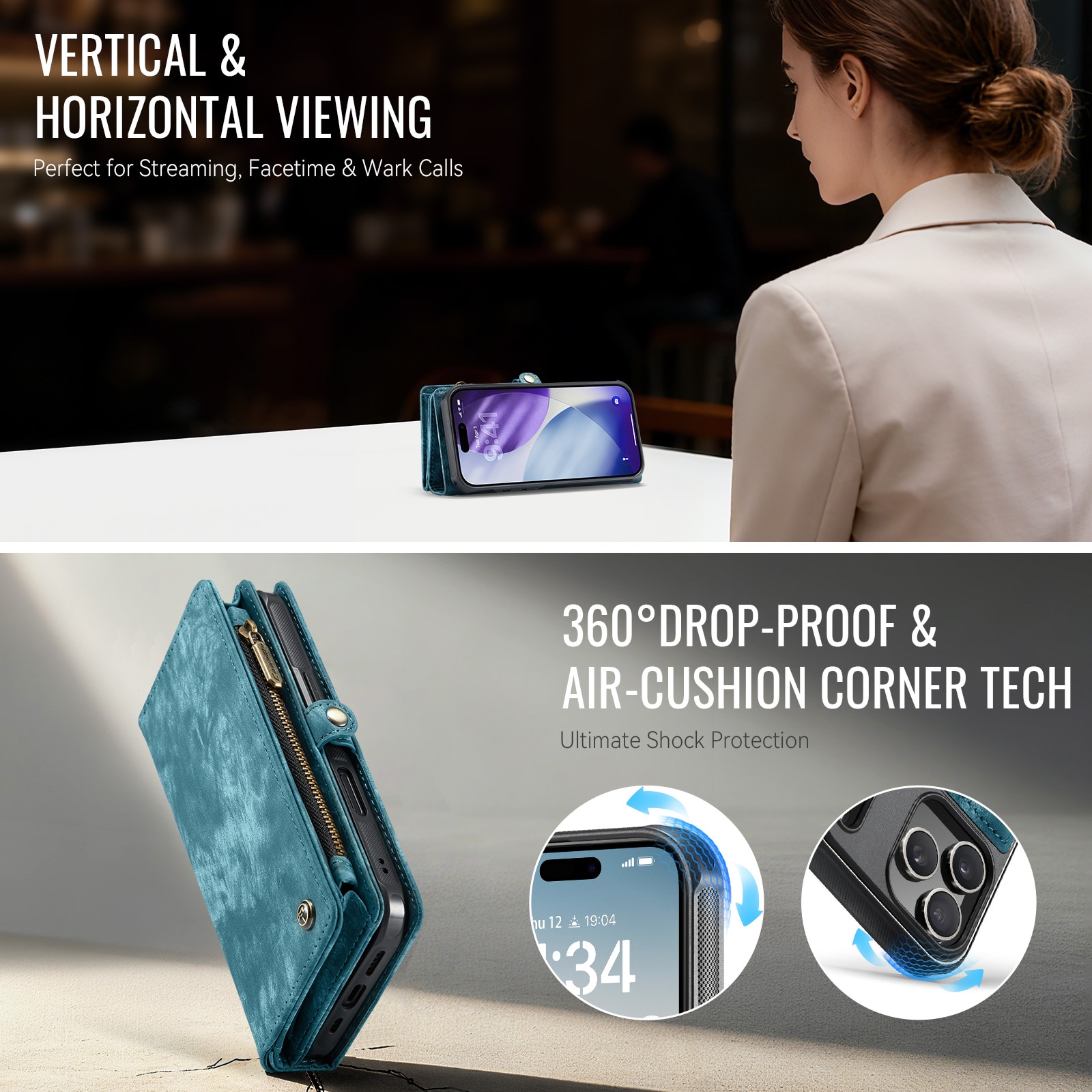 Multi-slot Suojakotelo iPhone 17 Pro Sininen