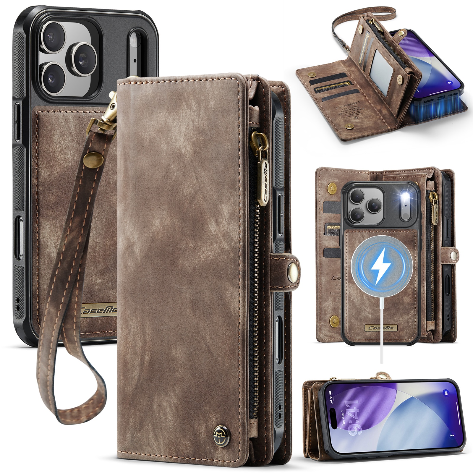 Multi-slot Suojakotelo iPhone 17 Pro Ruskea