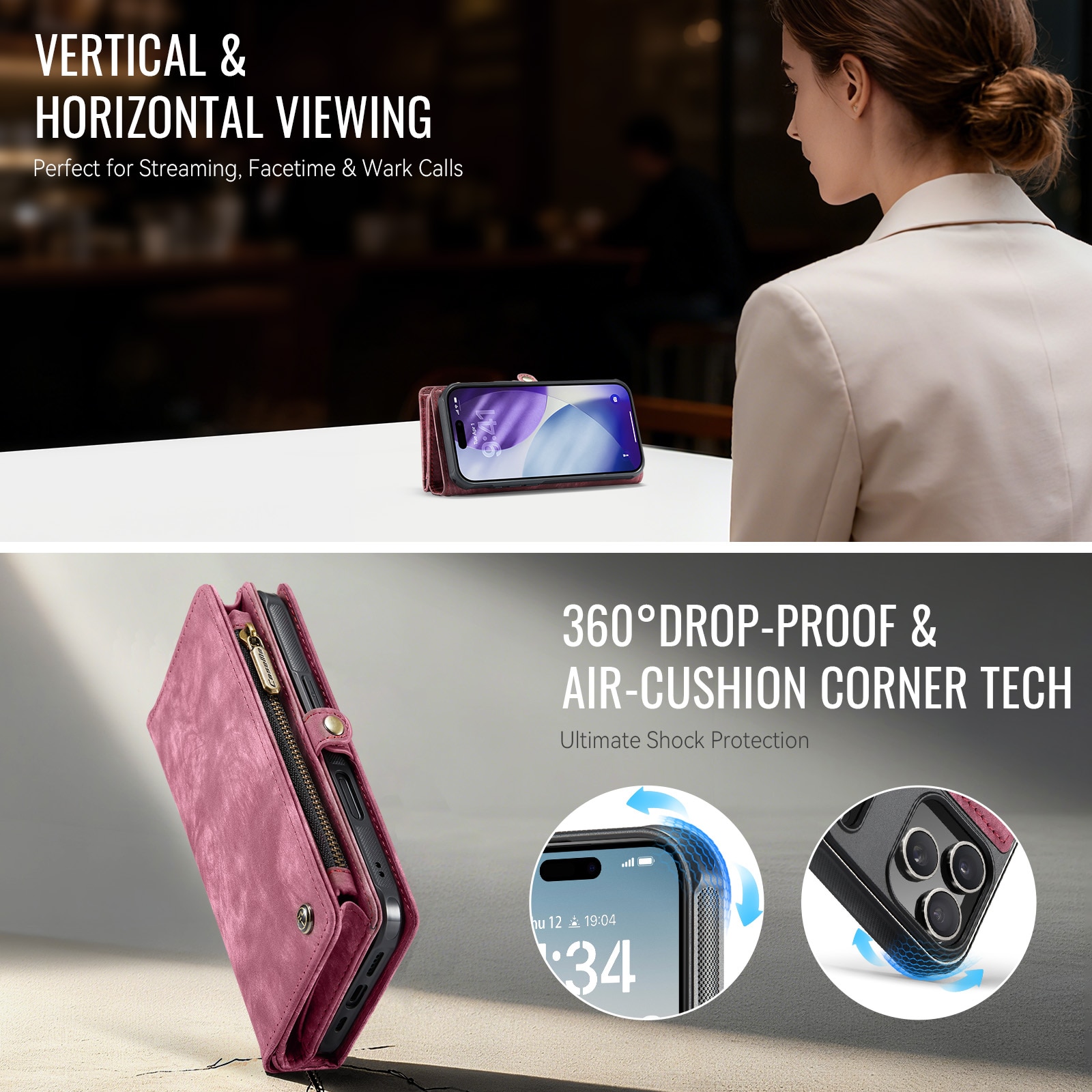 Multi-slot Suojakotelo iPhone 17 Pro Punainen