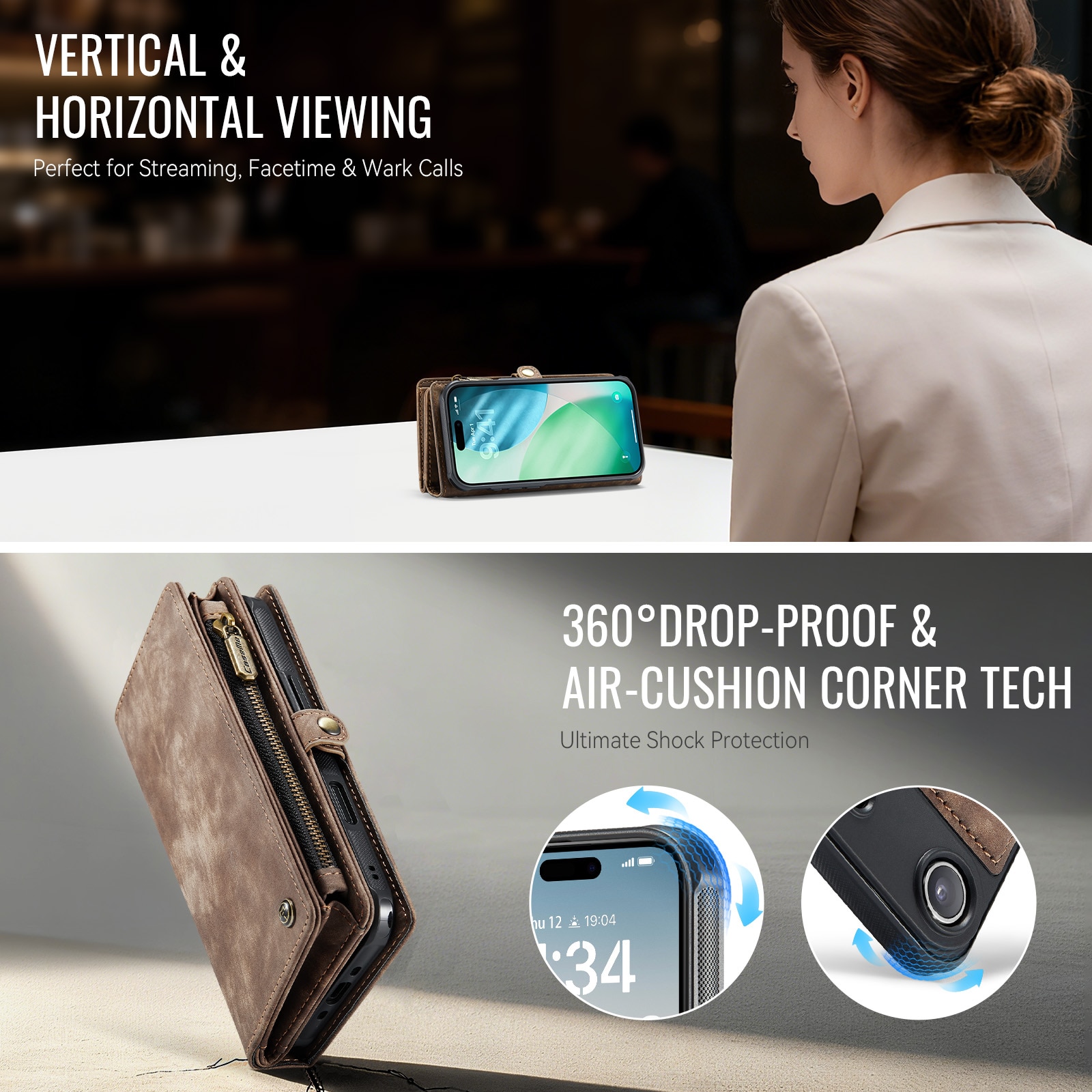 Multi-slot Suojakotelo iPhone Air Ruskea