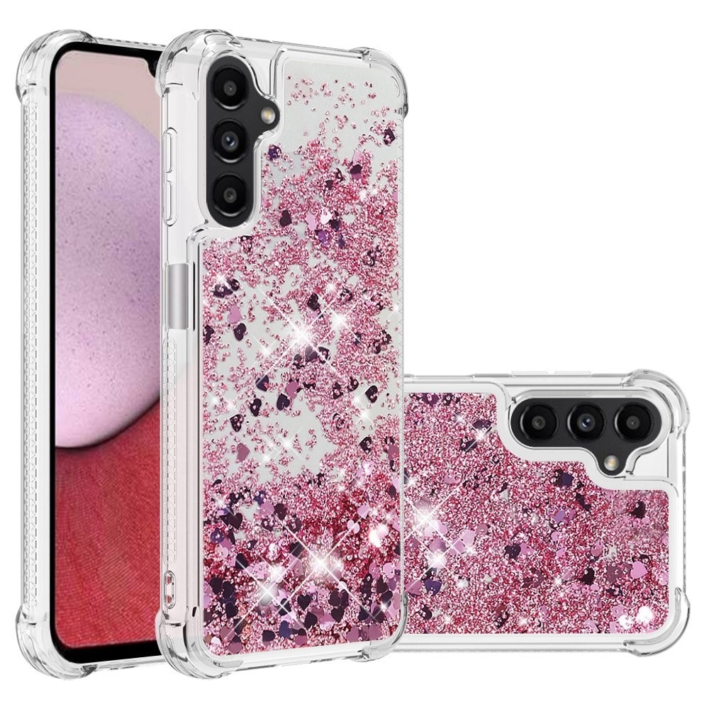 Glitter Powder TPU Kuori Samsung Galaxy A14 vaaleanpunainen