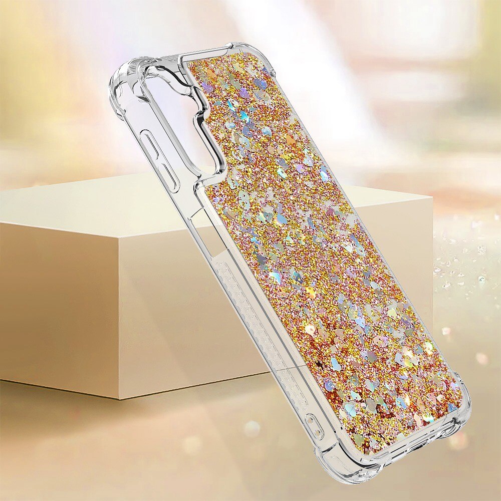 Glitter Powder TPU Kuori Samsung Galaxy A14 kulta