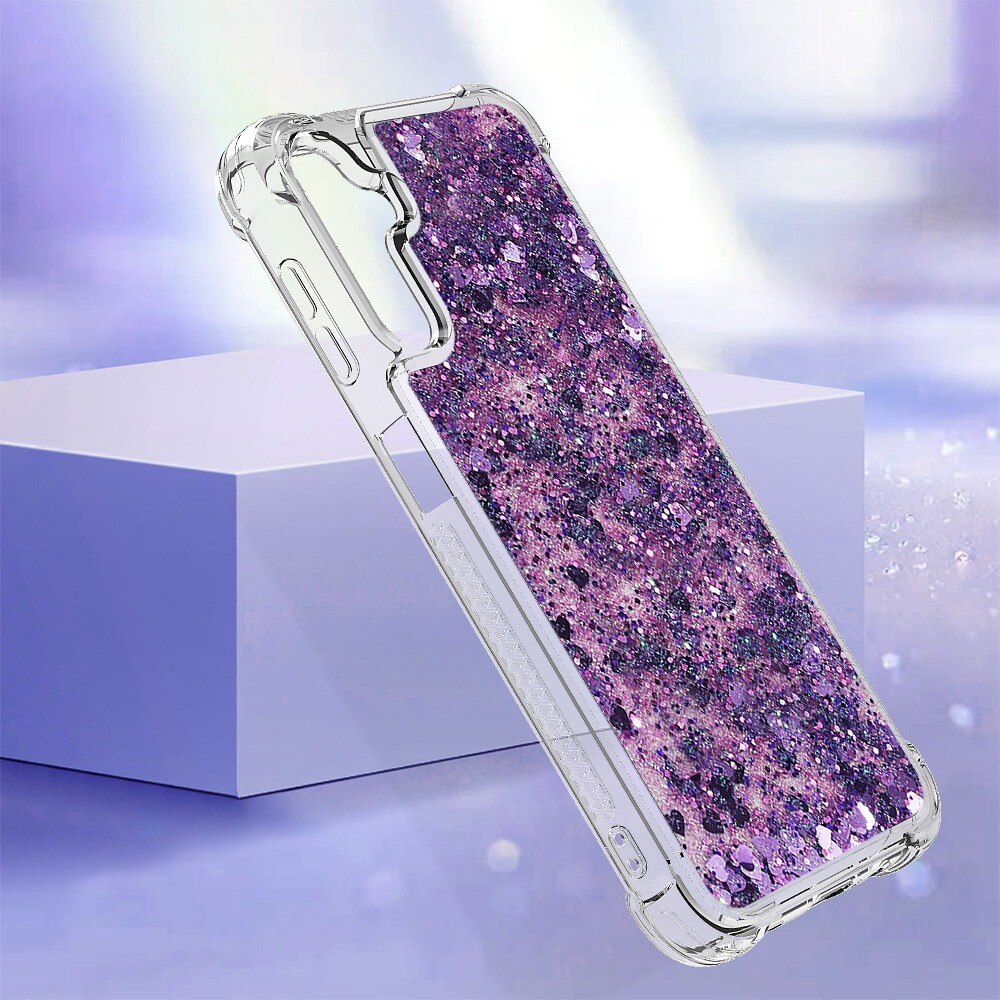 Glitter Powder TPU Kuori Samsung Galaxy A14 liila