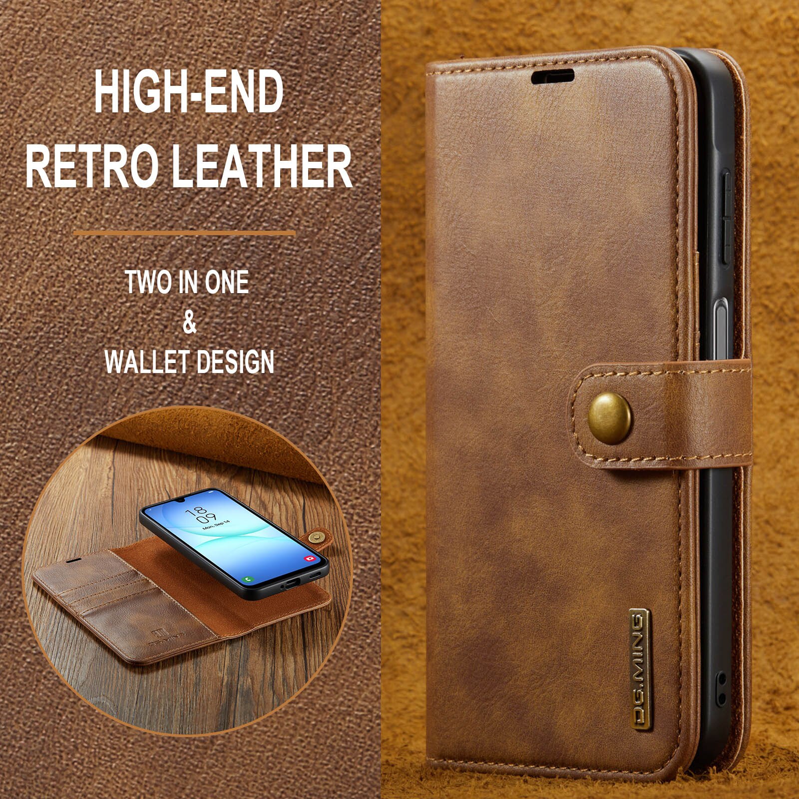 Magnet Wallet Samsung Galaxy A17 Cognac