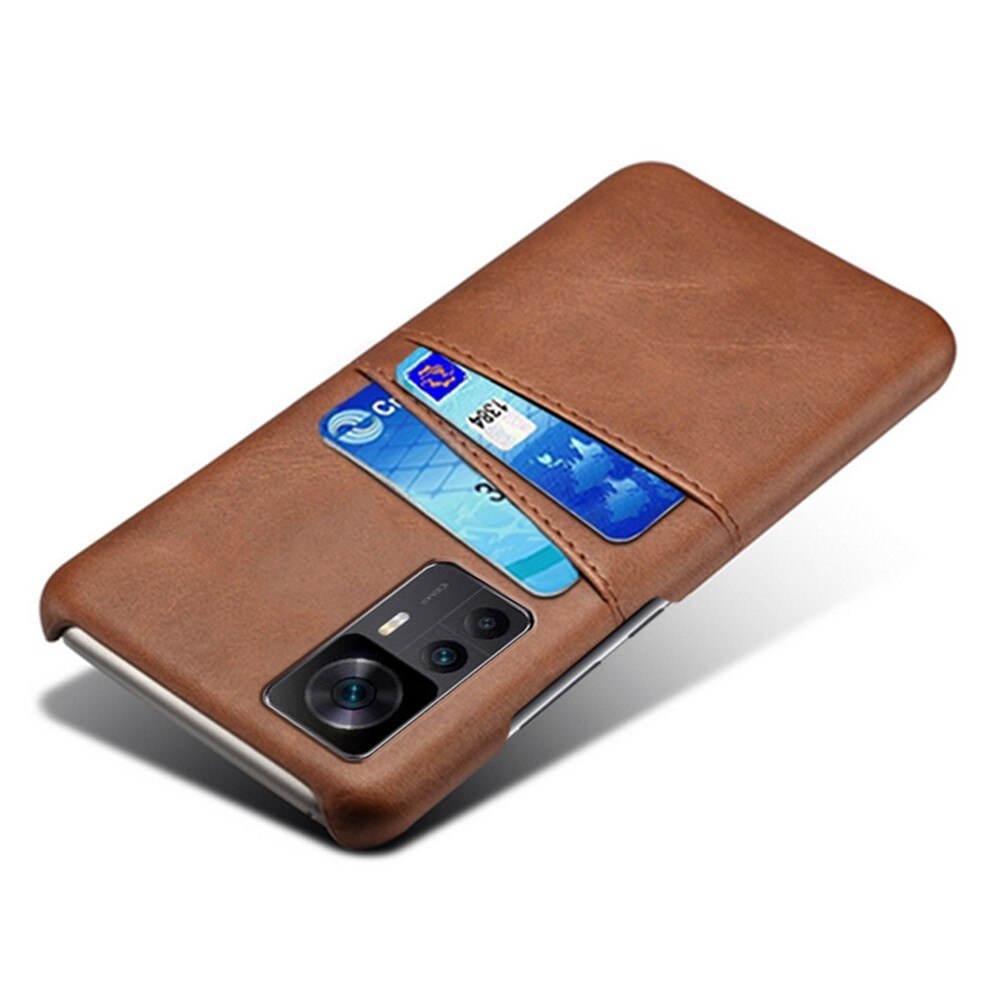 Card Slots Case Xiaomi 12T/12T Pro Ruskea