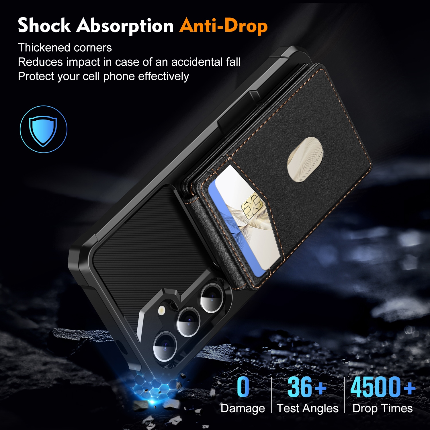 Magneettinen suojakuori korttipidikkeellä Samsung Galaxy S25 Musta