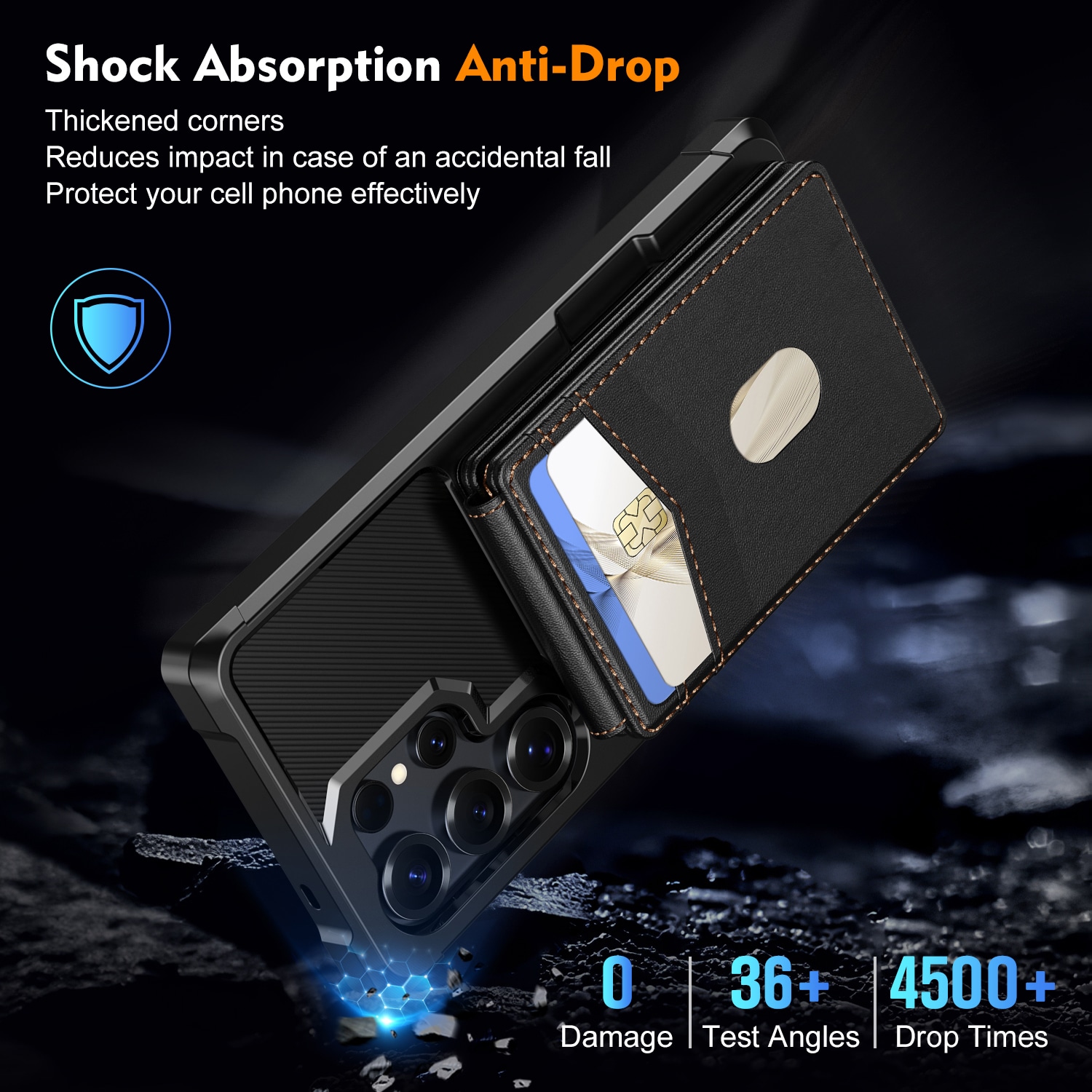 Magneettinen suojakuori korttipidikkeellä Samsung Galaxy S25 Ultra Musta