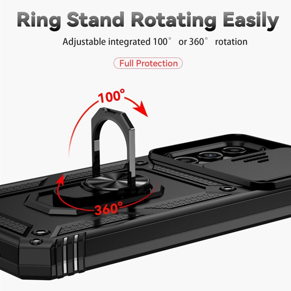 Hybridikuori Tech Ring+Kamerasuojalla Samsung Galaxy A14 musta