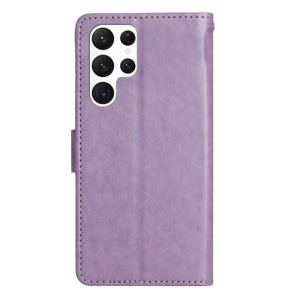 Nahkakotelo Perhonen Samsung Galaxy S23 Ultra Liila