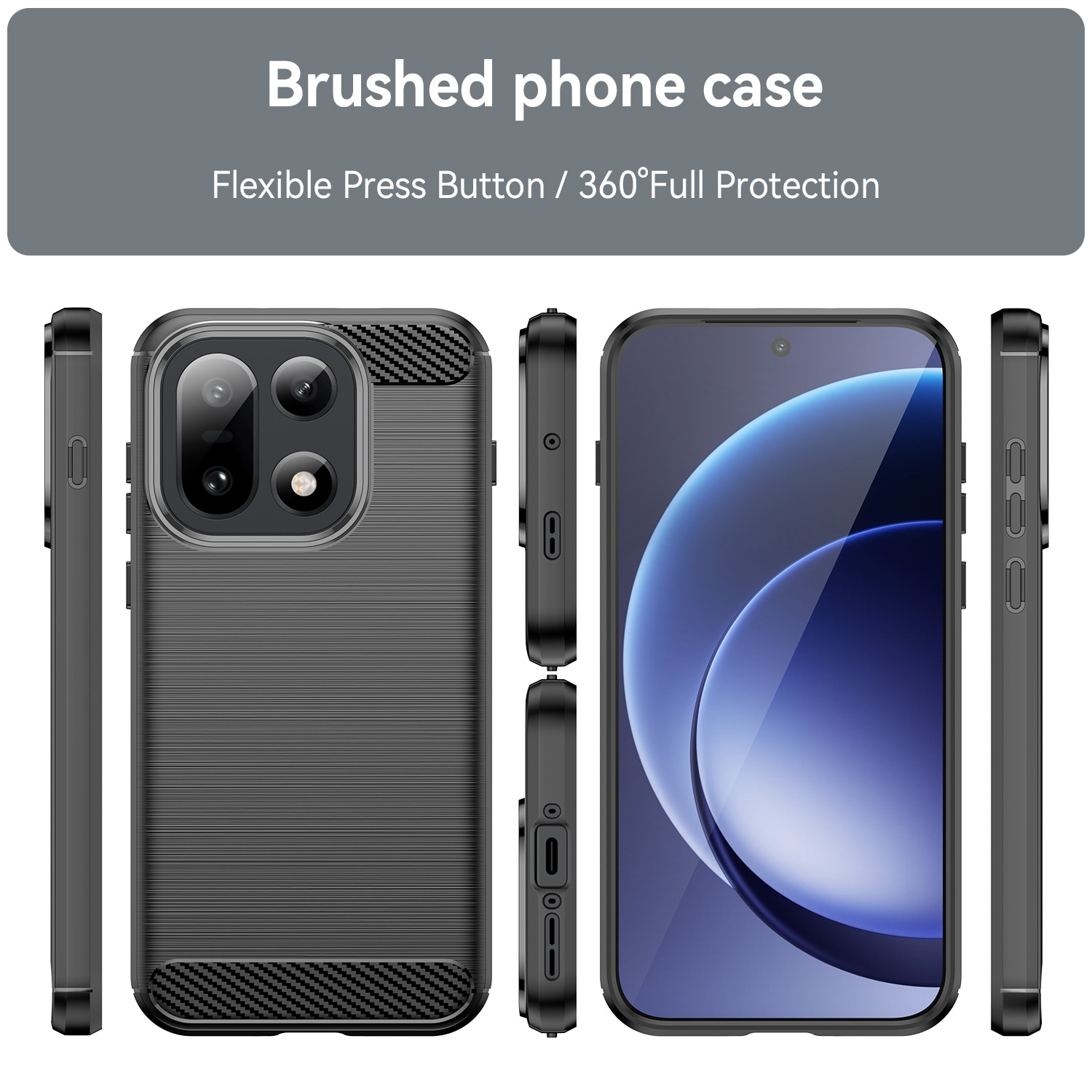  OnePlus 15 Kuori TPU Brushed Musta