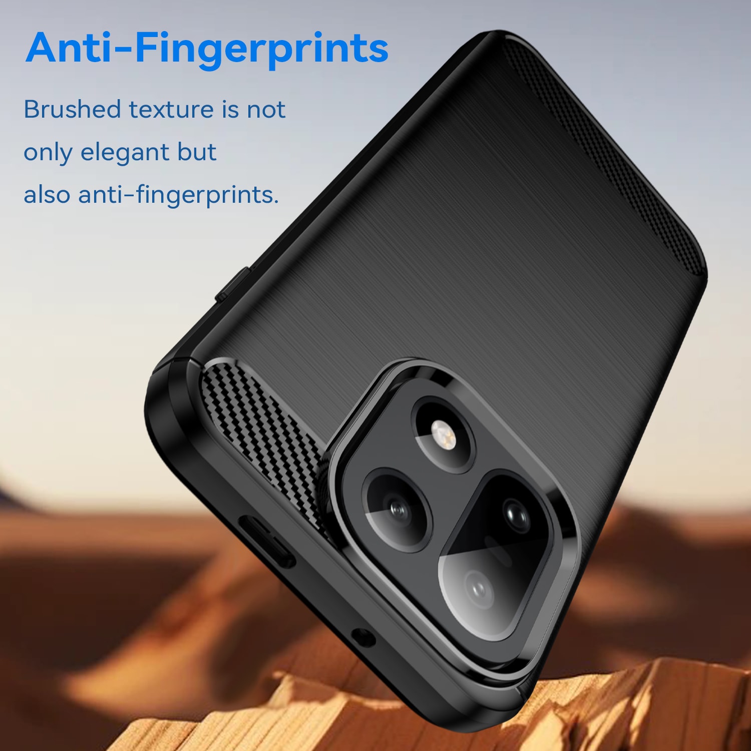  OnePlus 15 Kuori TPU Brushed Musta