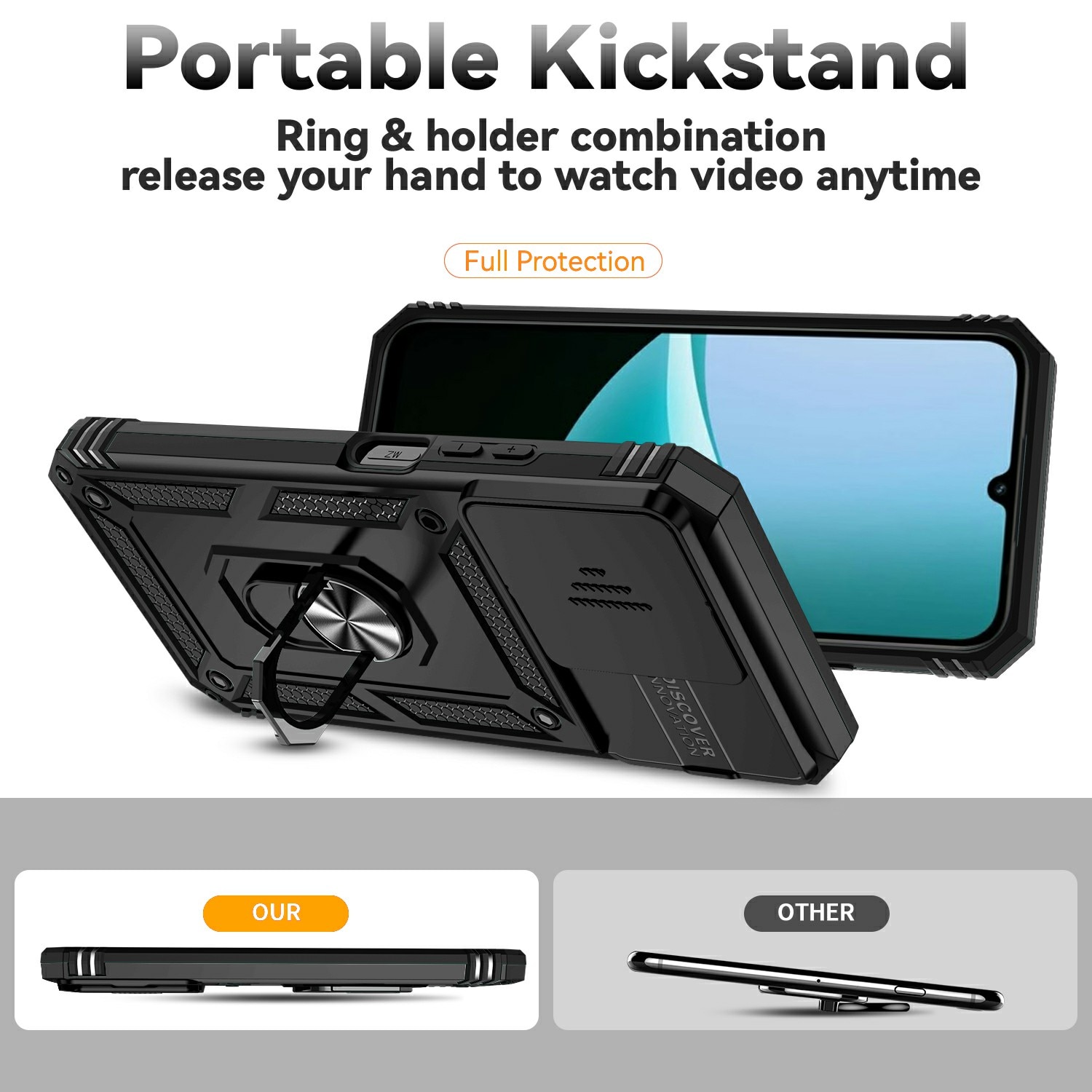 Hybridikuori Ring + Kamerasuojalla Xiaomi Redmi 15C Musta