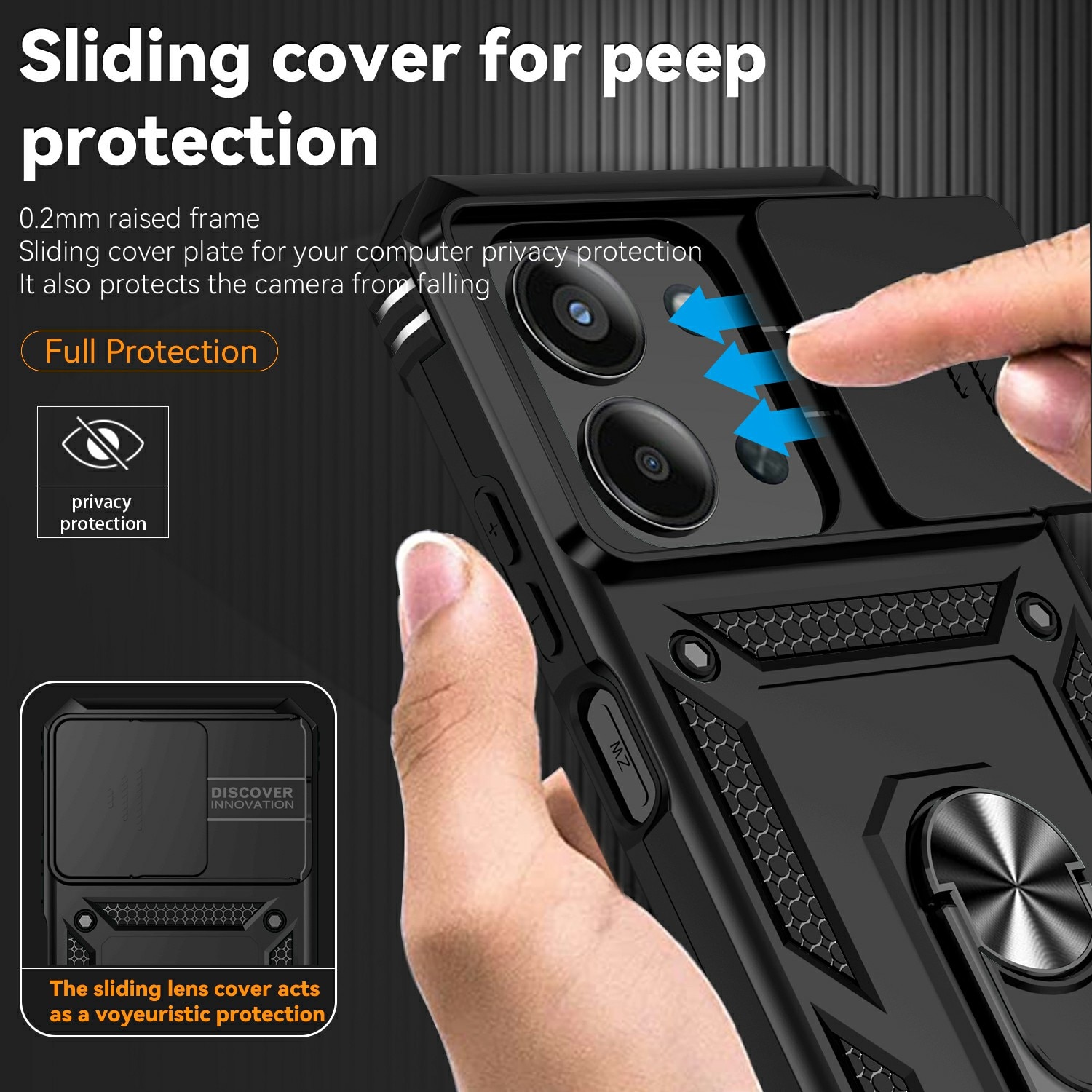 Hybridikuori Ring + Kamerasuojalla Xiaomi Redmi 15C Musta