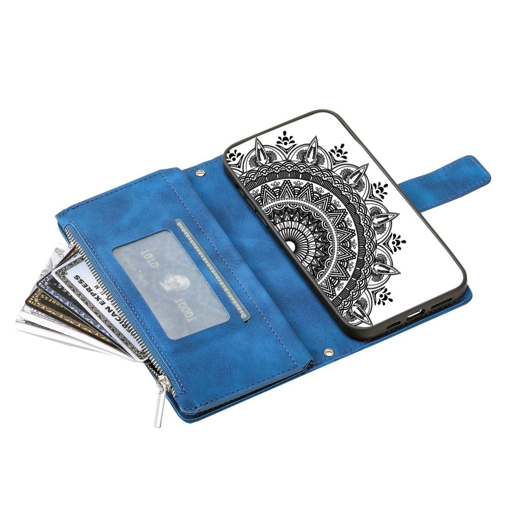 Lompakkolaukku iPhone 14 Mandala sininen
