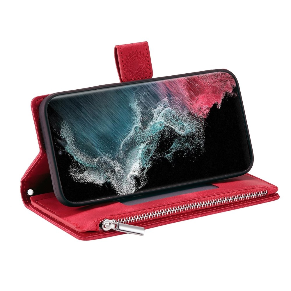 Lompakkolaukku Samsung Galaxy S23 Ultra Mandala punainen
