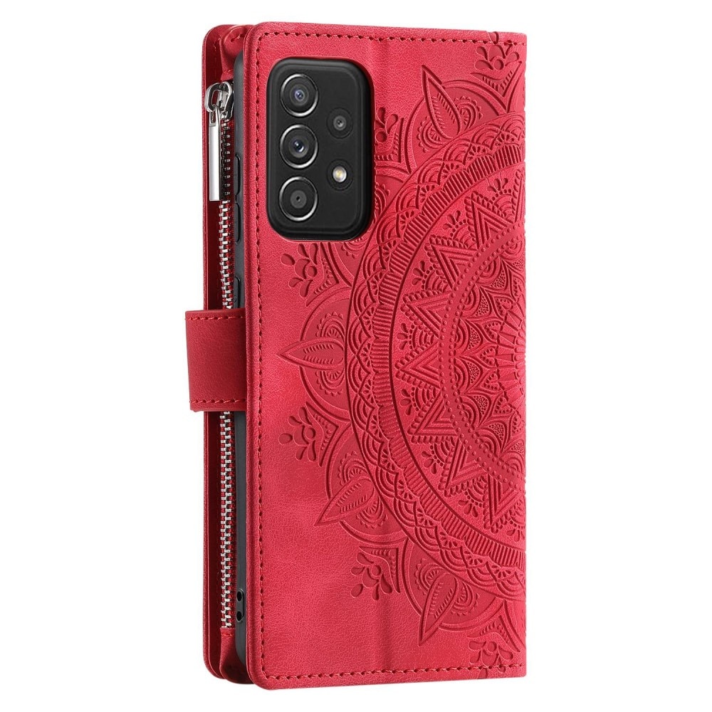 Lompakkolaukku Samsung Galaxy A53 Mandala punainen