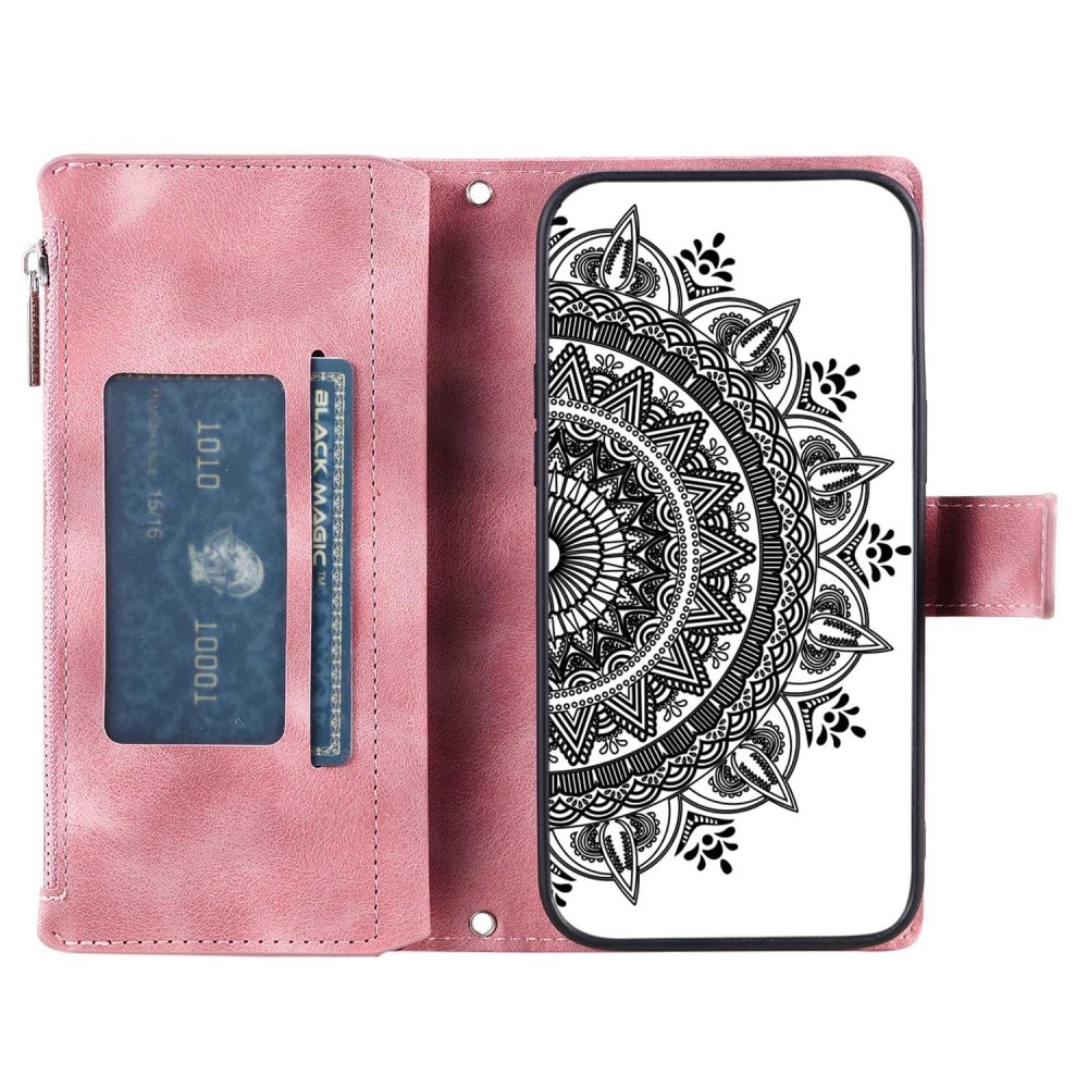 Lompakkolaukku Samsung Galaxy A53 Mandala vaaleanpunainen