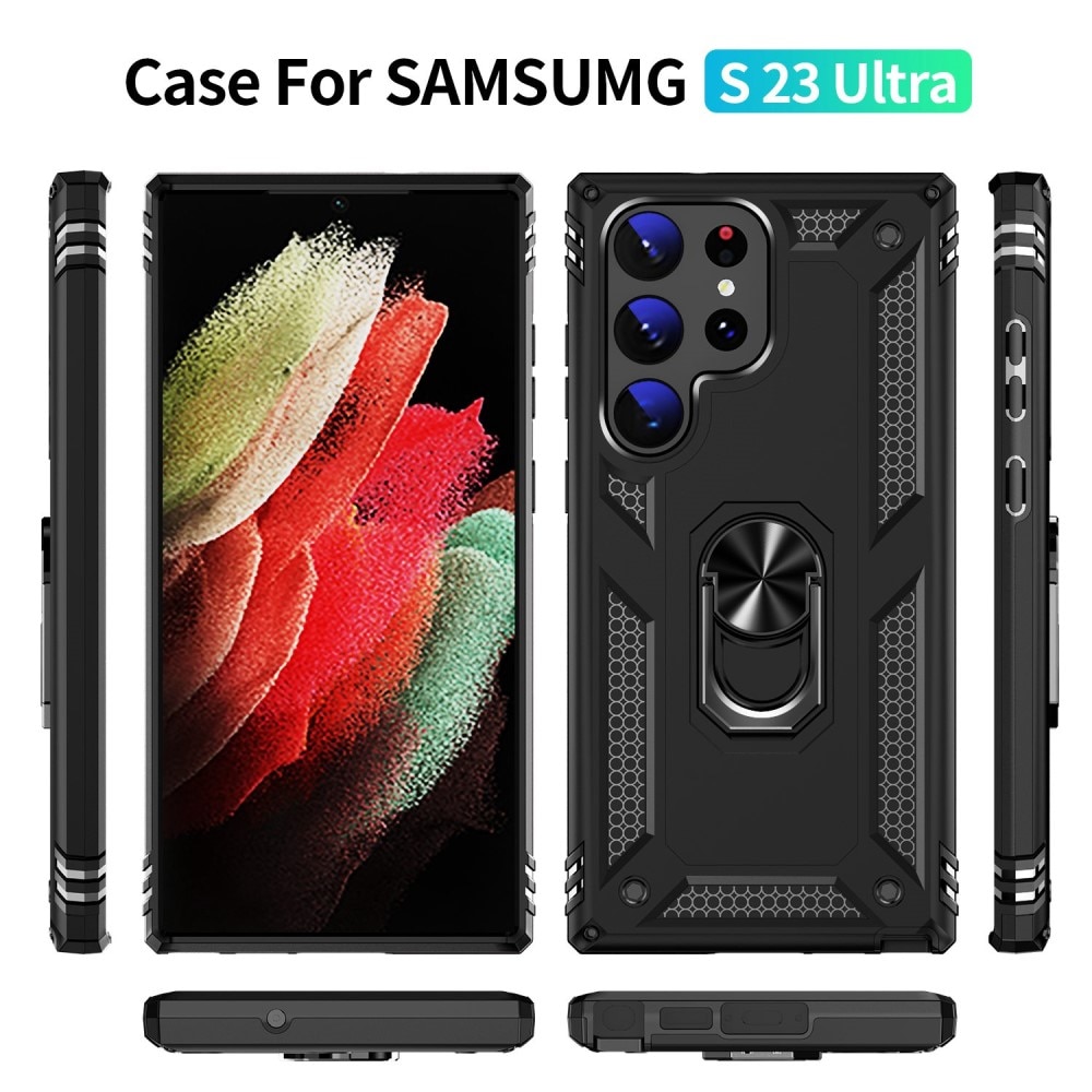 Hybridikuori Tech Ring Samsung Galaxy S23 Ultra musta