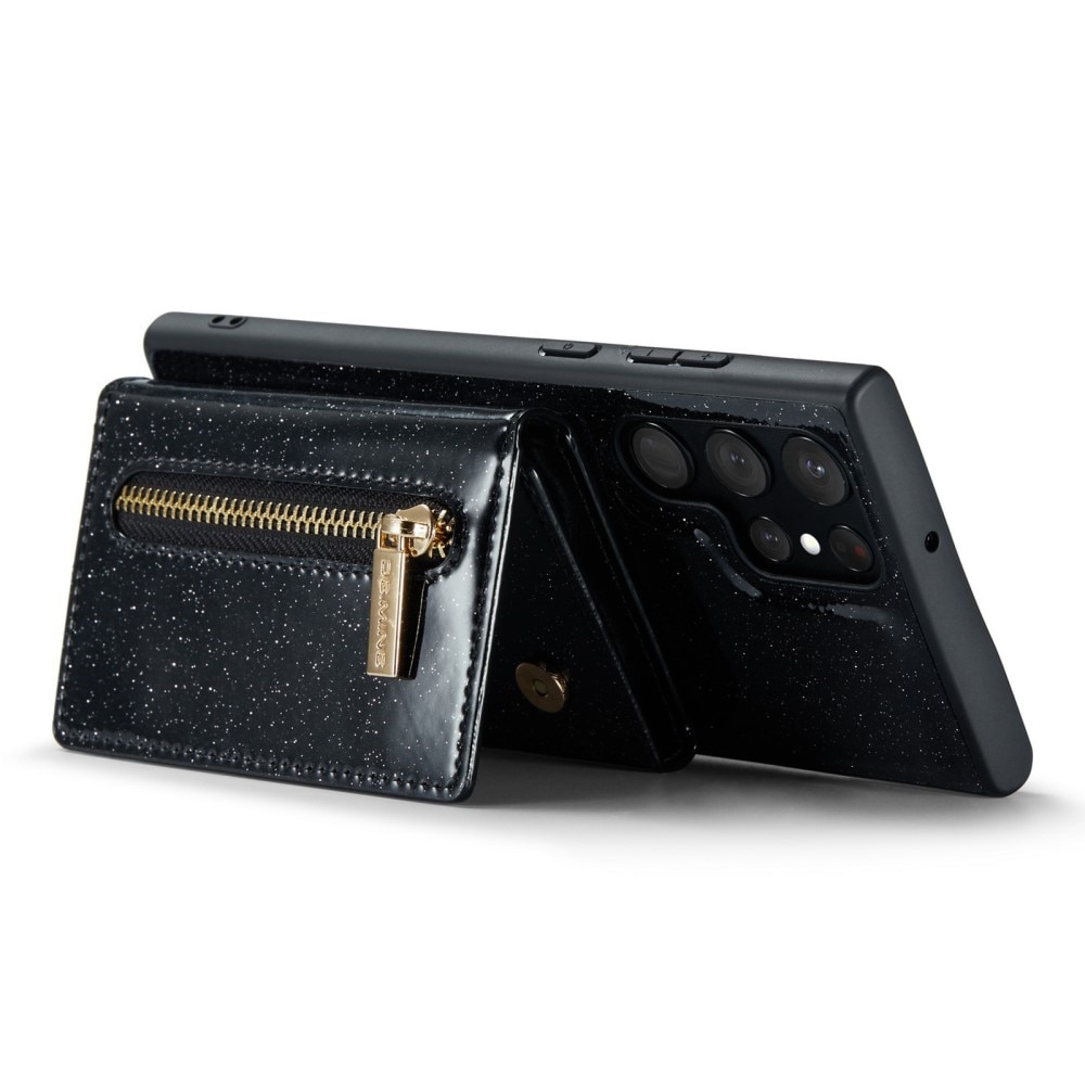 Magnetic Card Slot Case Samsung Galaxy S23 Ultra Kimallus musta