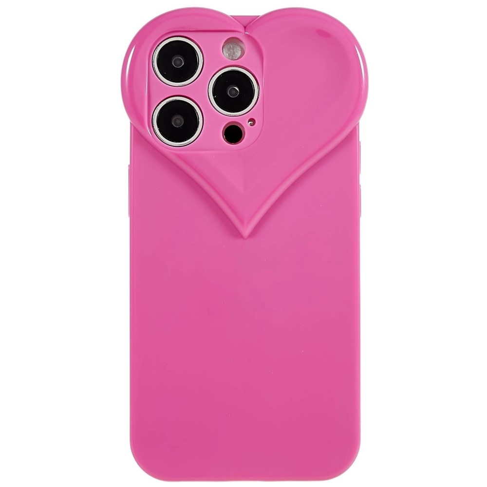 TPU suojakuori sydän iPhone 14 Pro vaaleanpunainen