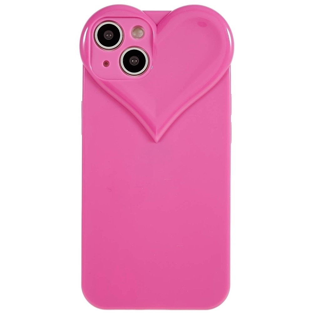 TPU suojakuori sydän iPhone 14 vaaleanpunainen