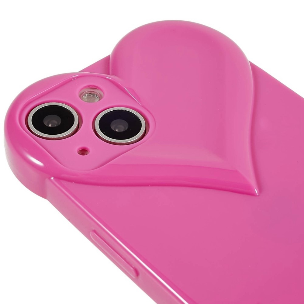 TPU suojakuori sydän iPhone 14 vaaleanpunainen