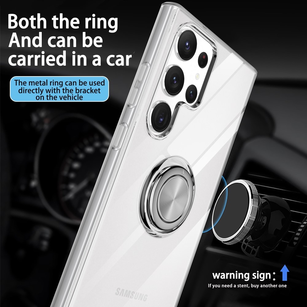 TPU Case Finger Ring Kickstand Samsung Galaxy S23 Ultra transparent