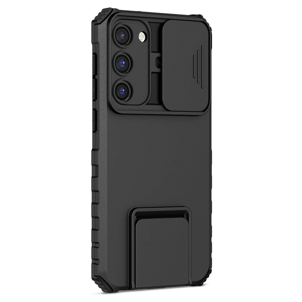 Samsung Galaxy S23 Plus Kickstand Kotelo Kamerasuojalla Musta