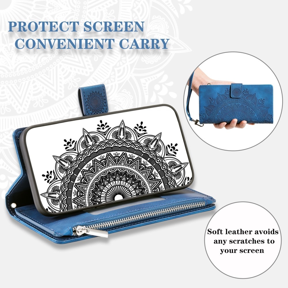 Lompakkolaukku Samsung Galaxy A54 Mandala sininen