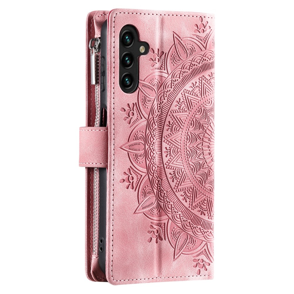 Lompakkolaukku Samsung Galaxy A54 Mandala vaaleanpunainen