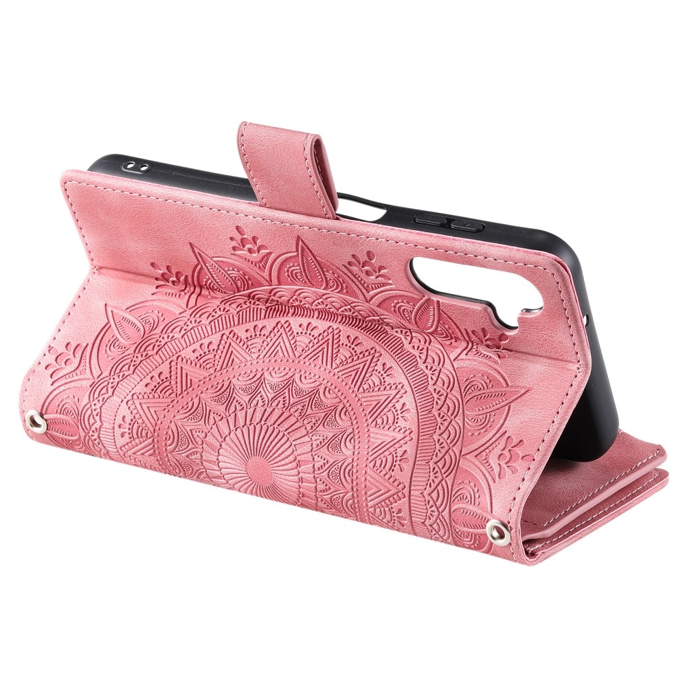 Lompakkolaukku Samsung Galaxy A54 Mandala vaaleanpunainen