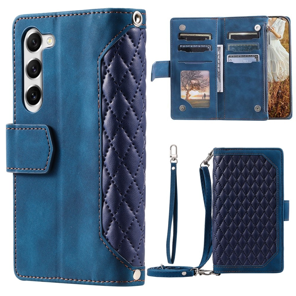 Lompakkolaukku Samsung Galaxy S23 Quilted sininen