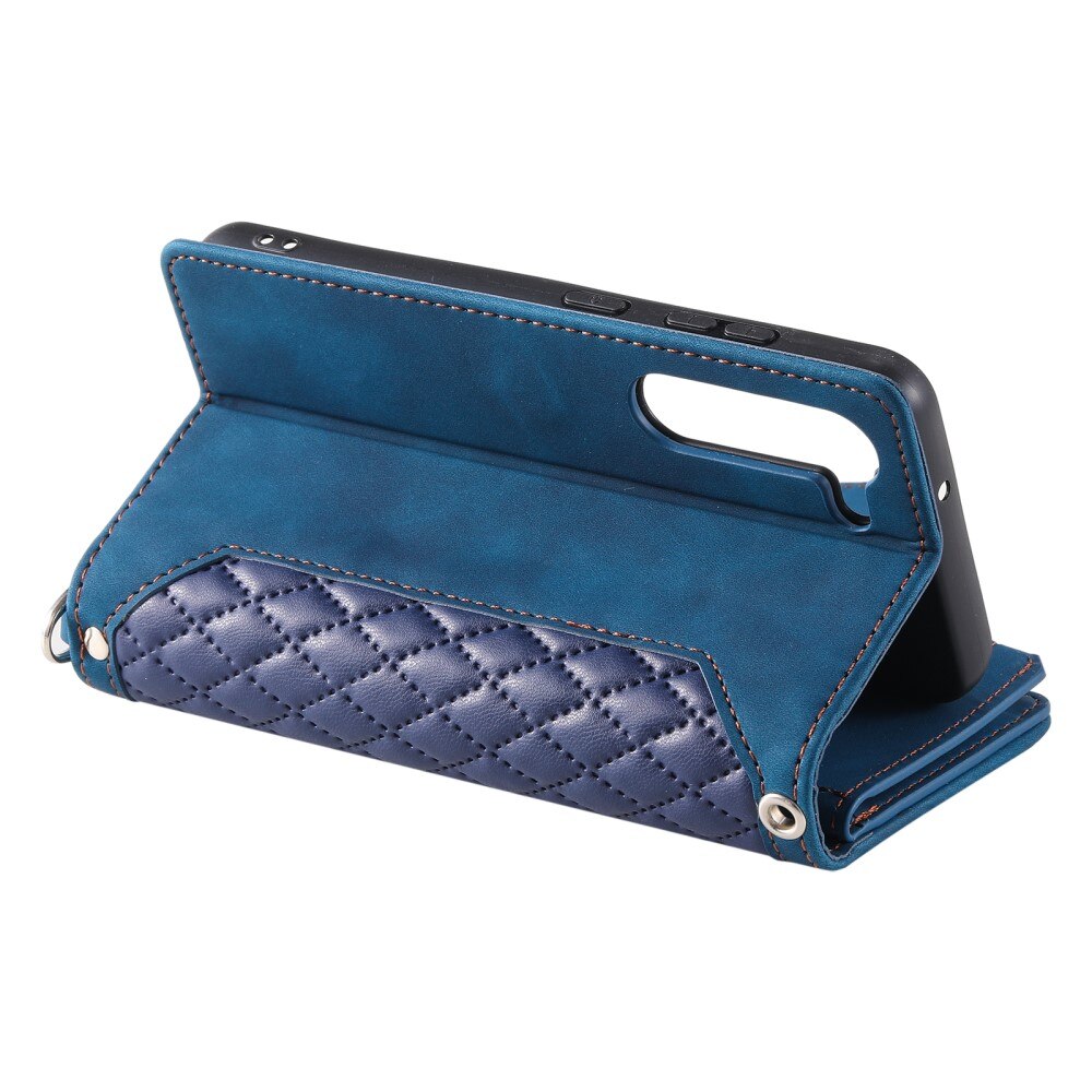 Lompakkolaukku Samsung Galaxy S23 Quilted Sininen