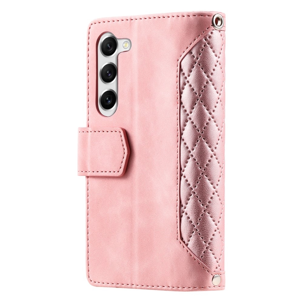 Lompakkolaukku Samsung Galaxy S23 Quilted vaaleanpunainen