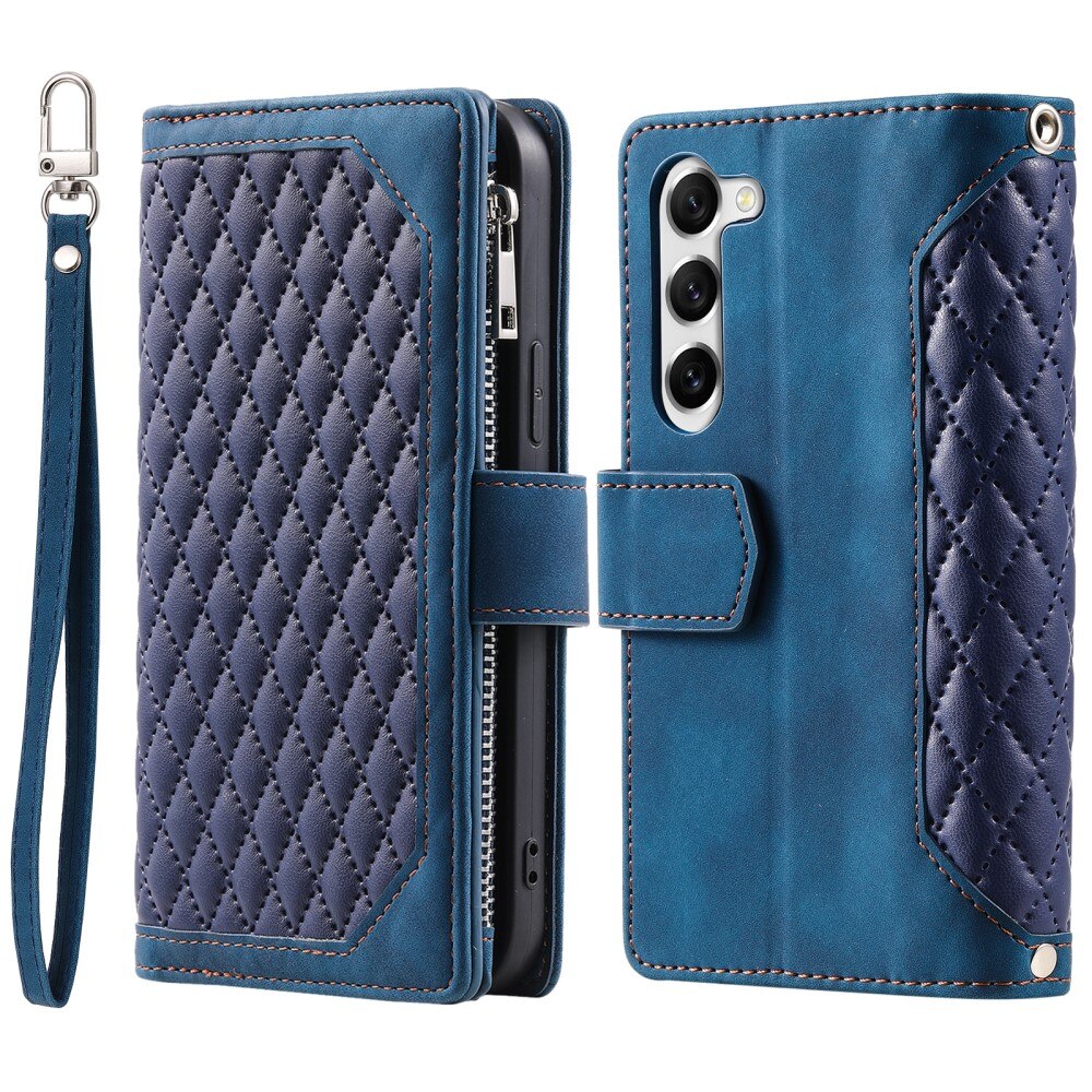 Lompakkolaukku Samsung Galaxy S23 Plus Quilted sininen