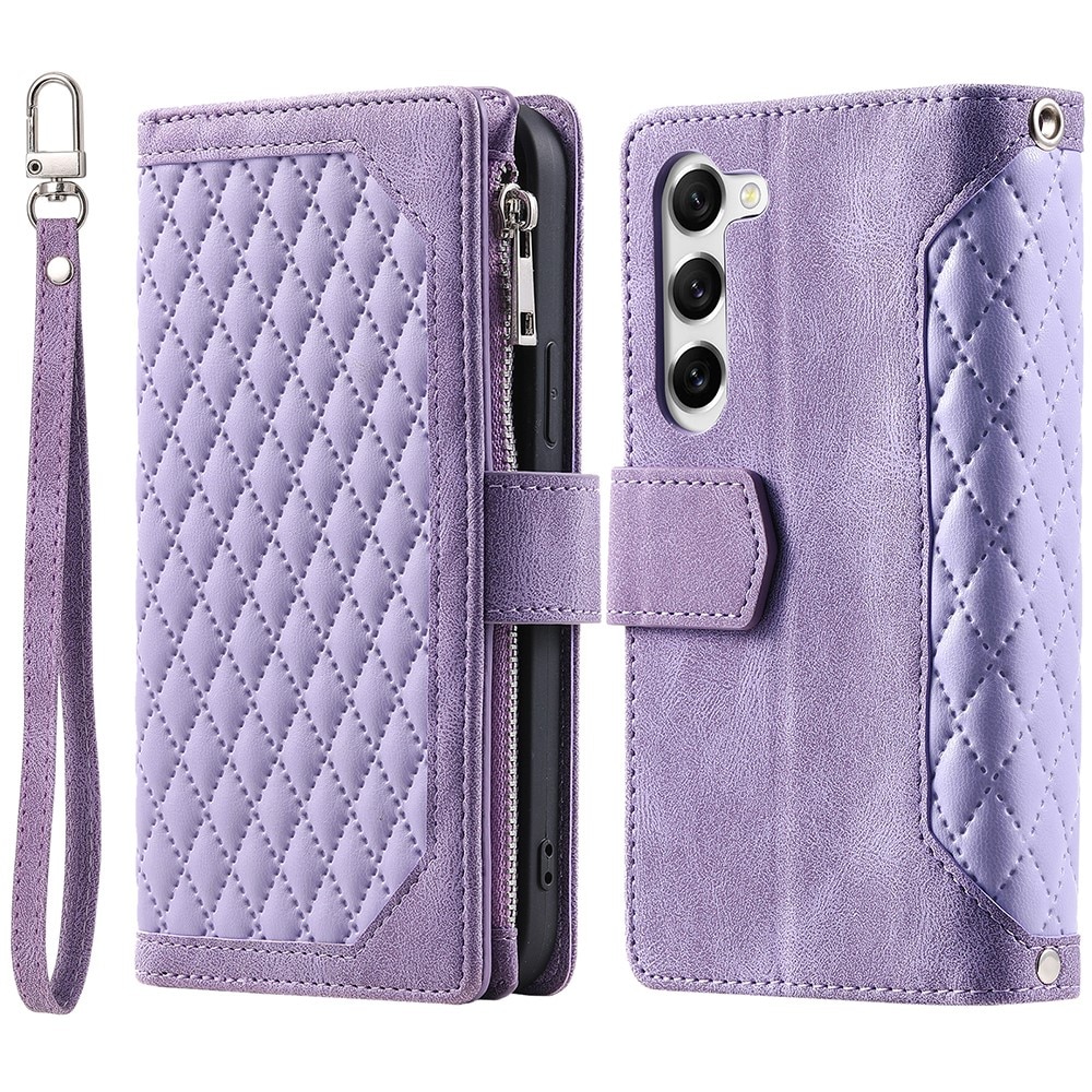 Lompakkolaukku Samsung Galaxy S23 Plus Quilted liila