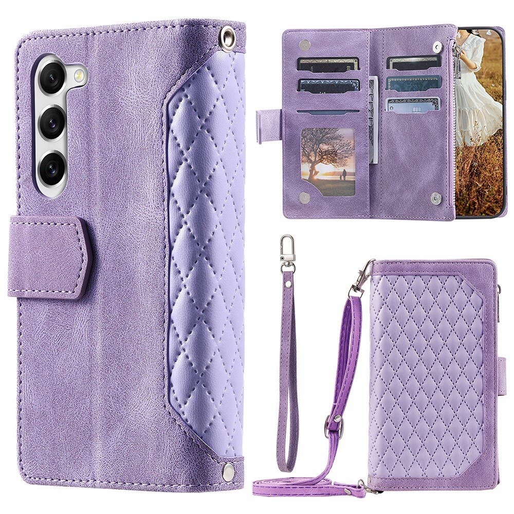 Lompakkolaukku Samsung Galaxy S23 Plus Quilted liila