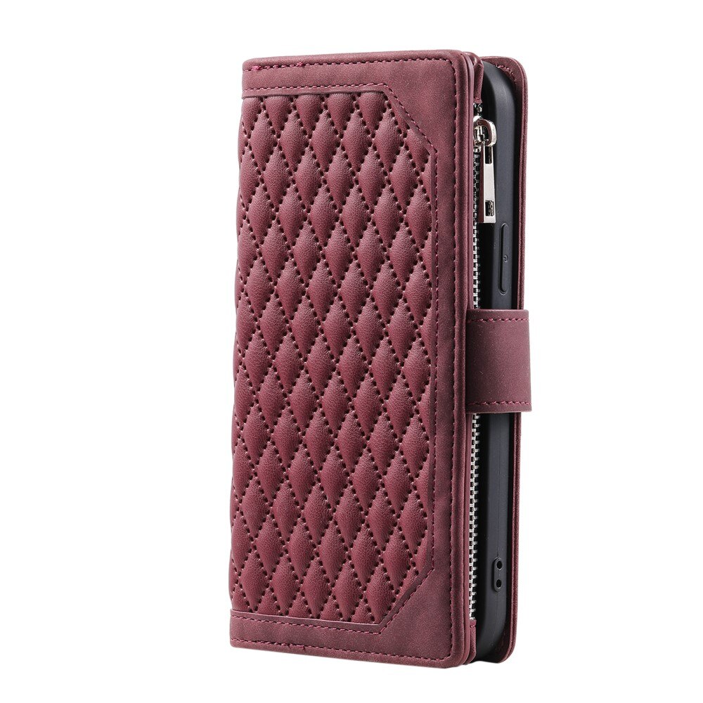 Lompakkolaukku Samsung Galaxy S23 Plus Quilted Punainen