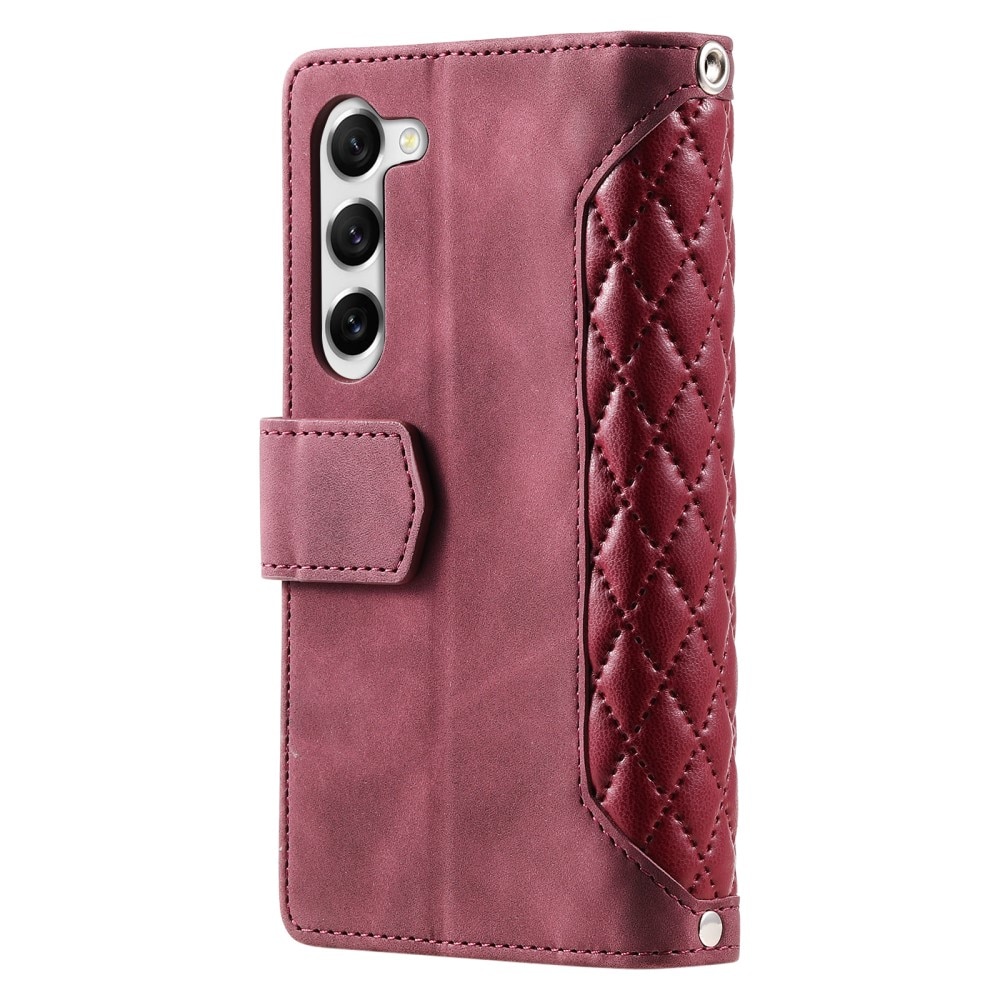 Lompakkolaukku Samsung Galaxy S23 Plus Quilted Punainen