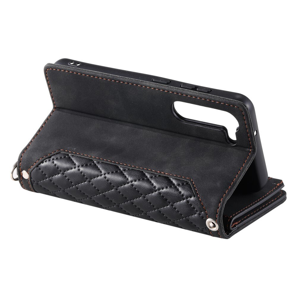 Lompakkolaukku Samsung Galaxy S23 Plus Quilted Musta