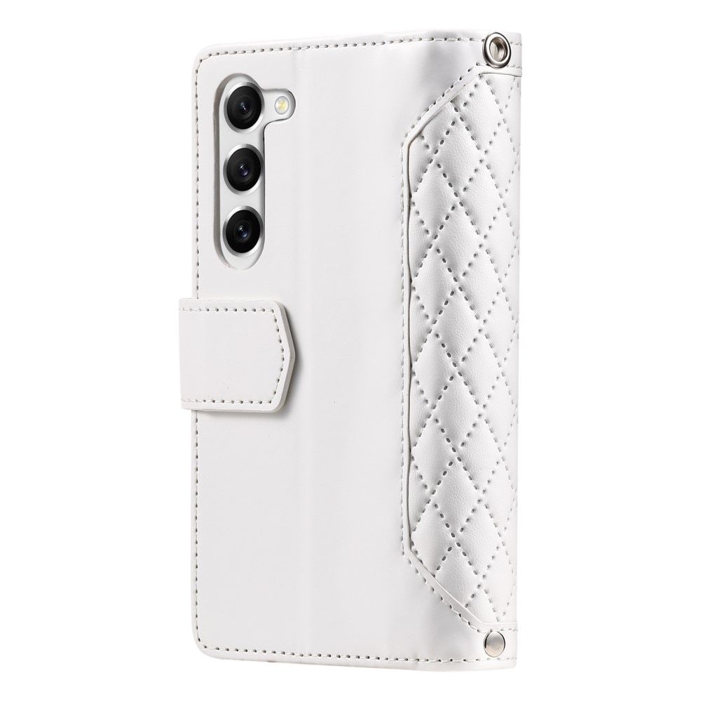 Lompakkolaukku Samsung Galaxy S23 Plus Quilted valkoinen