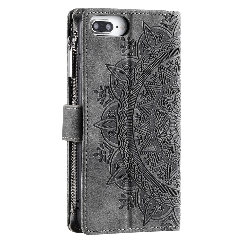 Lompakkolaukku iPhone 7 Plus/8 Plus Mandala harmaa