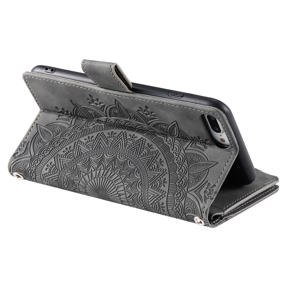 Lompakkolaukku iPhone 7 Plus/8 Plus Mandala harmaa