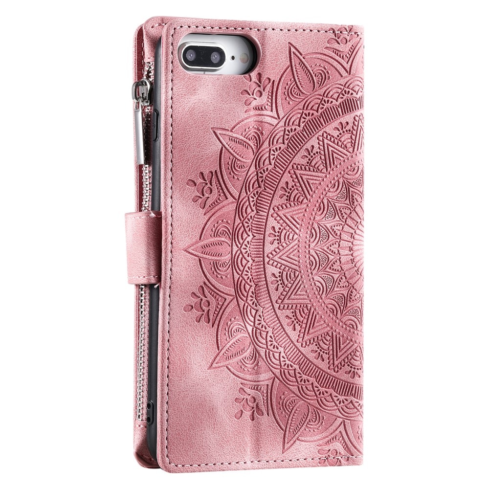 Lompakkolaukku iPhone 7 Plus/8 Plus Mandala vaaleanpunainen