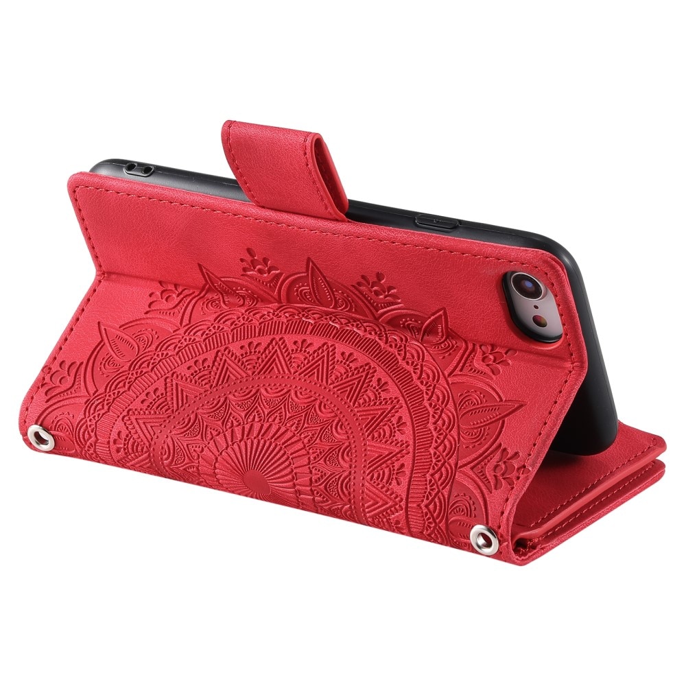 Lompakkolaukku iPhone 8 Mandala punainen
