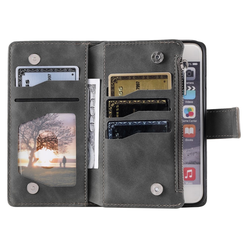 Lompakkolaukku iPhone SE (2022) Mandala harmaa