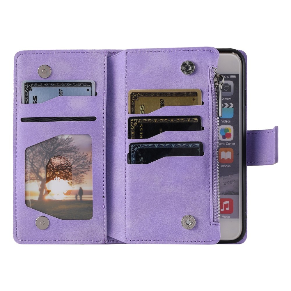 Lompakkolaukku iPhone SE (2020) Mandala liila